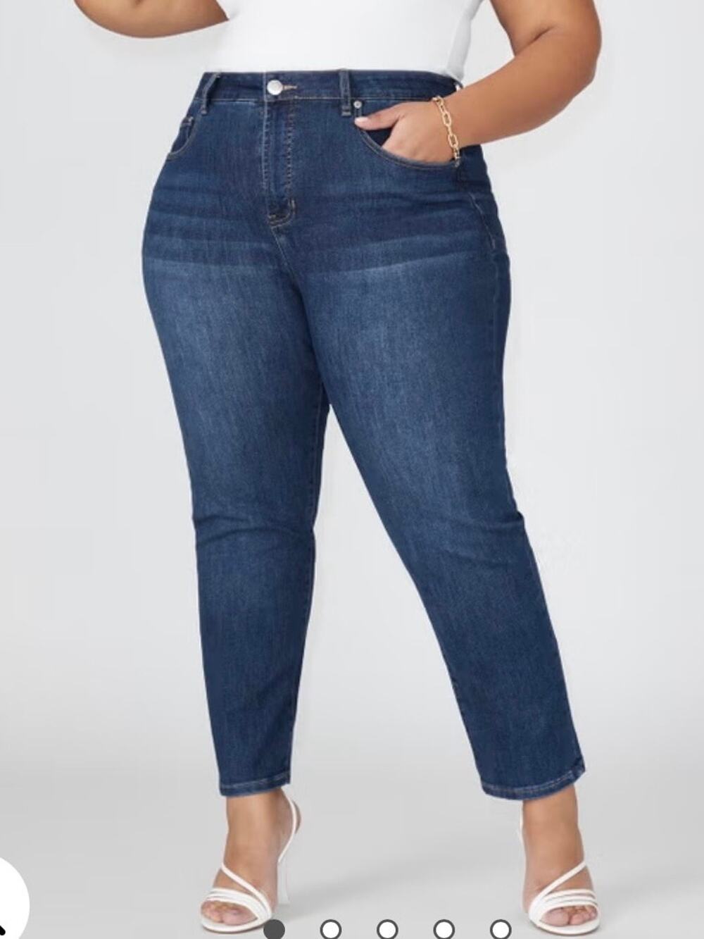 Eloquii The Leigh Super Stretch Slim Leg Jean Blue Size 18‎ NWT Plus Size Denim